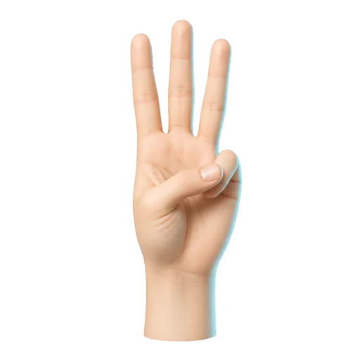 Left hand three raised fingers for scale degree III
