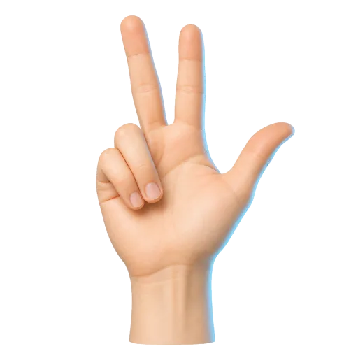 Right hand thumb, index, and middle fingers for quality 2 octave down